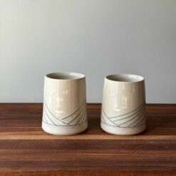 Handmade Pottery Cups with bridge design