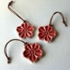 Handmade Pottery Flower Ornaments