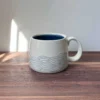 Handmade Pottery Mug with Wave Motif
