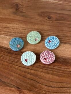 handmade pottery one inch magnets