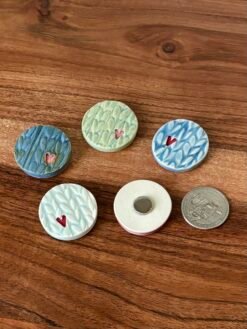 handmade pottery one inch magnets