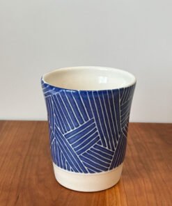 Blue Lines Short Vase
