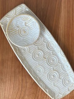 handmade pottery sushi set in cream glaze