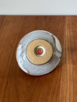 Handmade Pottery Bowl with a foot upside down