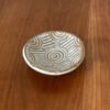 Handmade Pottery Bowl with a interlocking circular stamped pattern