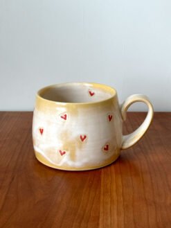 Alternative view of Hand Painted Hearts Pattern Coffee Mug - 12 oz