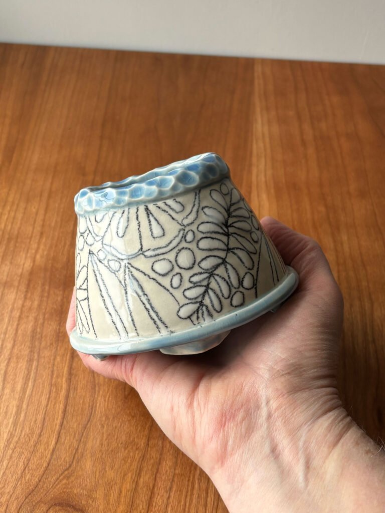 hand built pottery bud vase