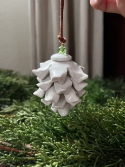 Handmade Pottery Pinecone Ornament