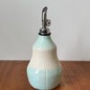pottery olive oil bottle with blue glaze
