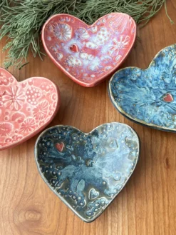 Small Stamped Heart Shaped Bowl