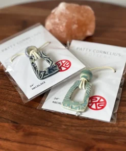 Pottery Pendant Necklace on 24" Cord