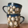 cherry blossom pottery coffee mug