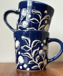 Blue Cherry Blossom Coffee Mug - 12 oz