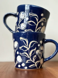 Blue Cherry Blossom Coffee Mug - 12 oz