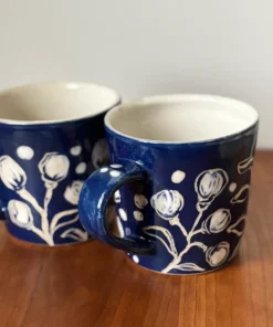 Alternative view of Blue Cherry Blossom Coffee Mug - 12 oz