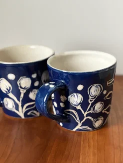 Alternative view of Blue Cherry Blossom Coffee Mug - 12 oz